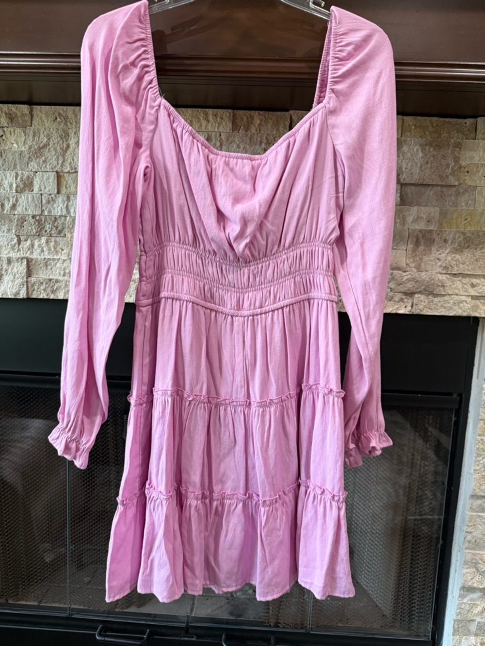 Altar'd State Dusty Pink Smocked Waist Tiered Dress - Picture 2 of 3